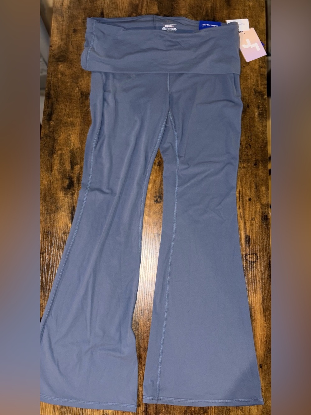 JoyLab Slate Gray/blue Fold-Over Waist Flare Leggings